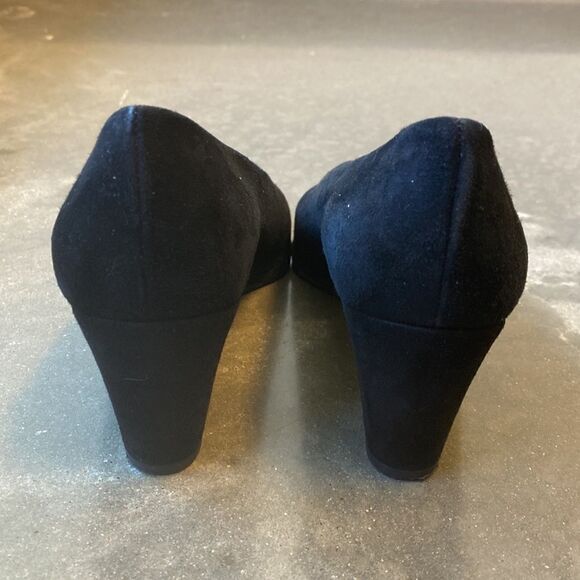 Stuart Weitzman 7 suede wedge heels black - Picture 4 of 9
